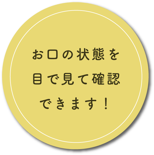 お口の状態を目で見て確認できます！